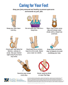 Info sheet for diabetics on caring for their feet