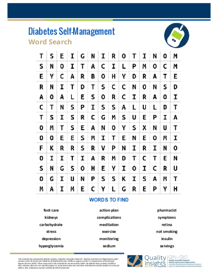 Free downloadable diabetes word search